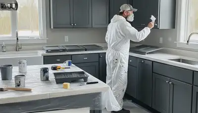 Cabinet painting in Los Angeles, CA for durable kitchen and bathroom cabinet обновation