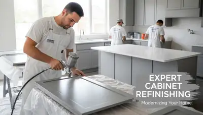 Cabinet painting service in Los Angeles, CA for durable kitchen and bathroom cabinet refinishing