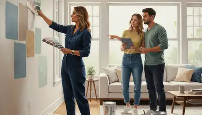 Los Angeles, CA color consultation for homes with paint swatches and expert palette selection