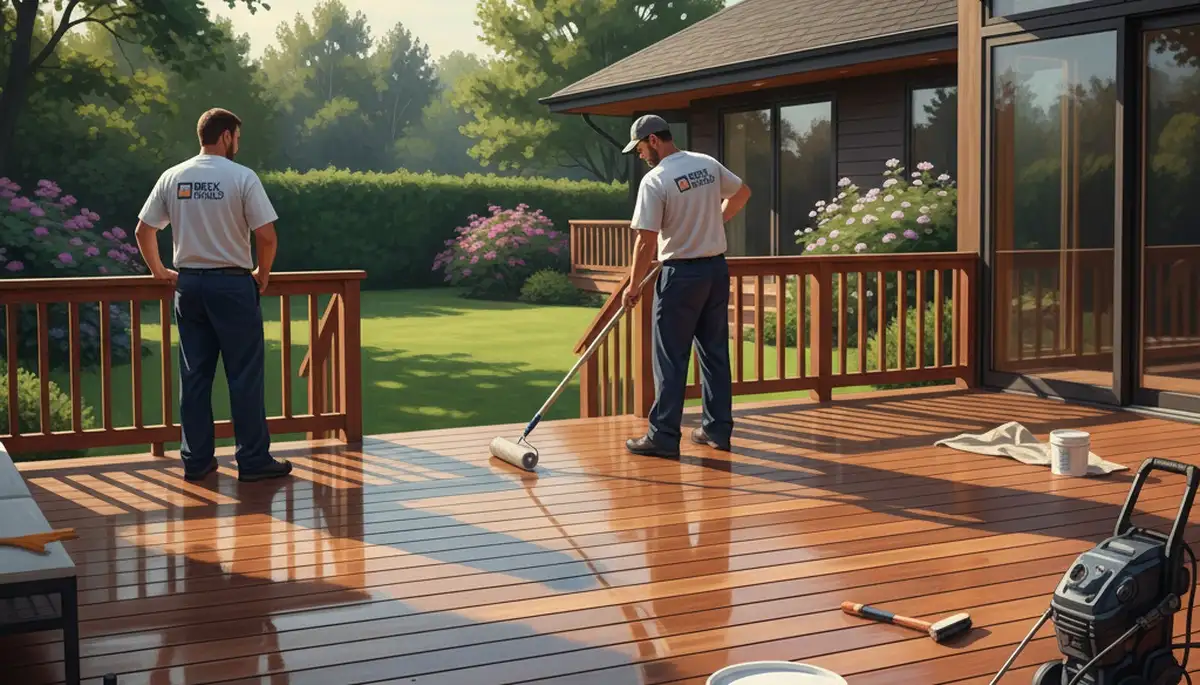 Deck sealing service in Los Angeles, CA protecting wood decks from UV and moisture