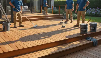 Professional deck staining in Los Angeles, CA for sun protection and lasting wood deck beauty
