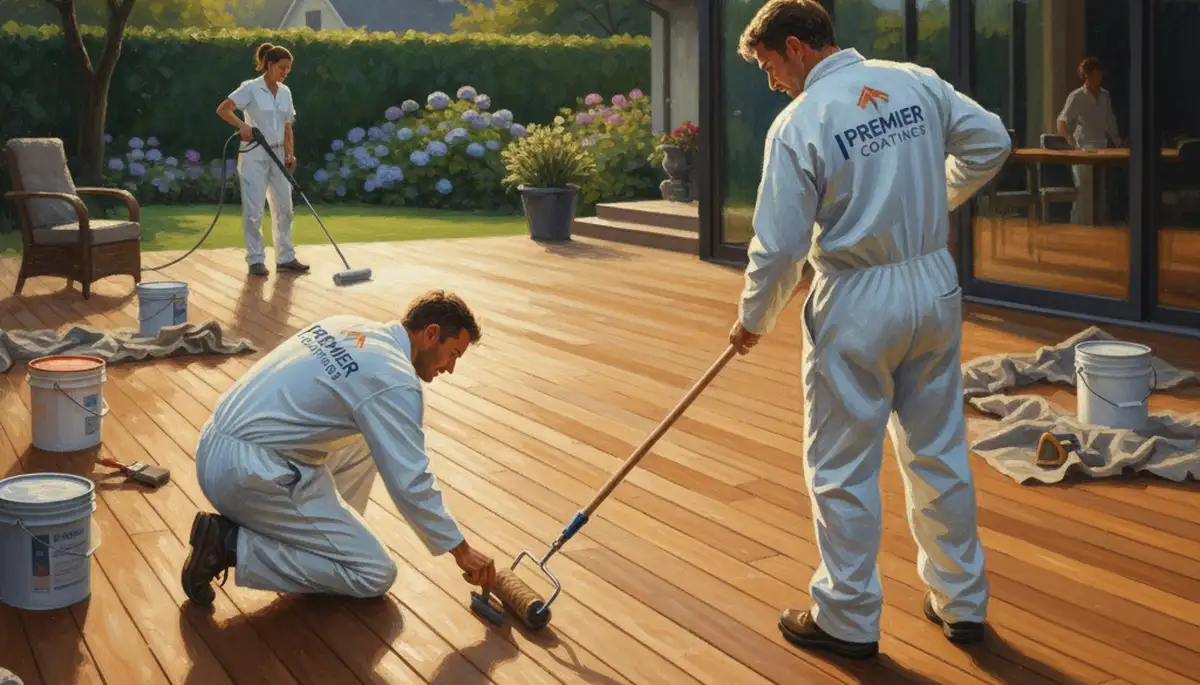 Professional deck staining service in Los Angeles, CA for wood deck protection and curb appeal
