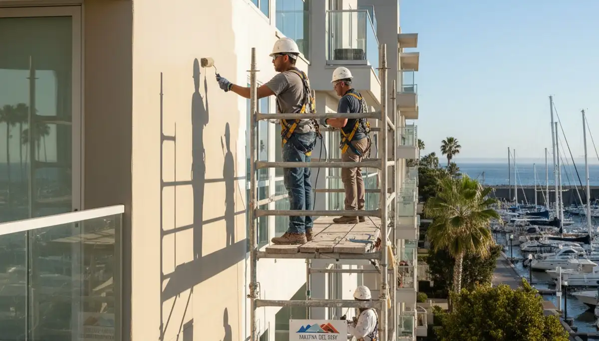 Los Angeles, CA painting company crew preparing residential interior walls for painting