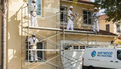 Painting company service truck in Los Angeles, CA for professional interior and exterior painting