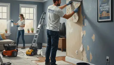 Los Angeles wallpaper removal service preparing walls for a smooth new paint finish
