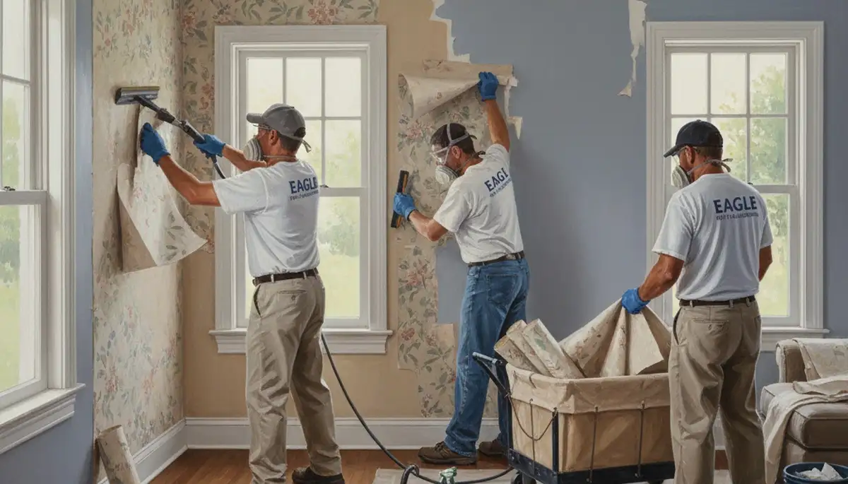 Los Angeles painters removing wallpaper for clean wall prep in Los Angeles, CA